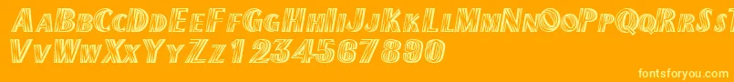 Texmexdisplayscapsssk Font – Yellow Fonts on Orange Background