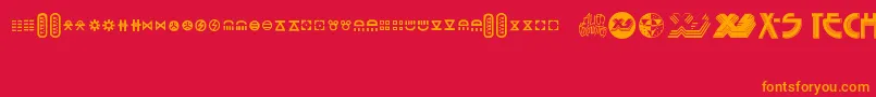SeizedXS Font – Orange Fonts on Red Background