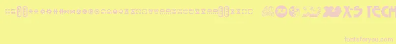 SeizedXS-Schriftart – Rosa Schriften auf gelbem Hintergrund