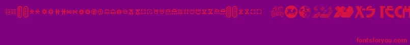 SeizedXS-Schriftart – Rote Schriften auf violettem Hintergrund