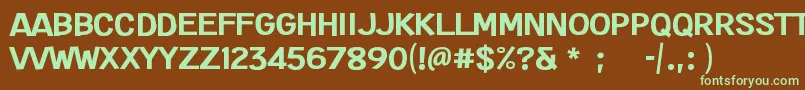 Exte-fontti – vihreät fontit ruskealla taustalla