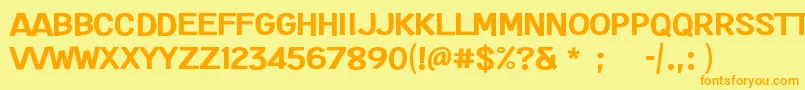Exte Font – Orange Fonts on Yellow Background