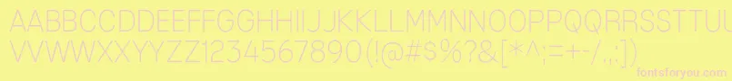 MixolydianTitlingEl-fontti – vaaleanpunaiset fontit keltaisella taustalla