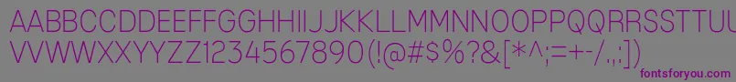 フォントMixolydianTitlingEl – 紫色のフォント、灰色の背景