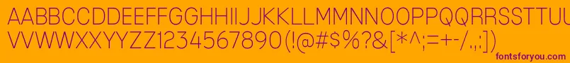 MixolydianTitlingEl-Schriftart – Violette Schriften auf orangefarbenem Hintergrund