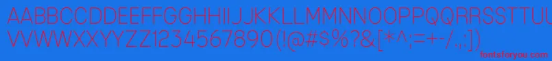 フォントMixolydianTitlingEl – 赤い文字の青い背景
