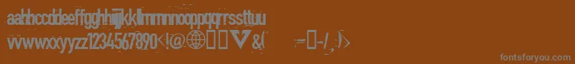 フォントBlind – 茶色の背景に灰色の文字