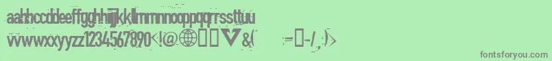 フォントBlind – 緑の背景に灰色の文字