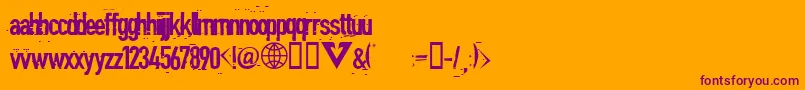 Blind Font – Purple Fonts on Orange Background