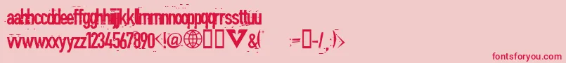 フォントBlind – ピンクの背景に赤い文字