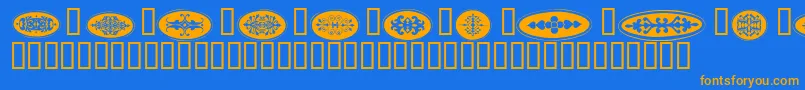 Ellipses Font – Orange Fonts on Blue Background