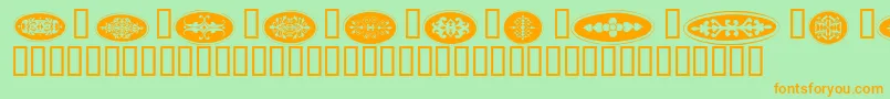 Ellipses Font – Orange Fonts on Green Background