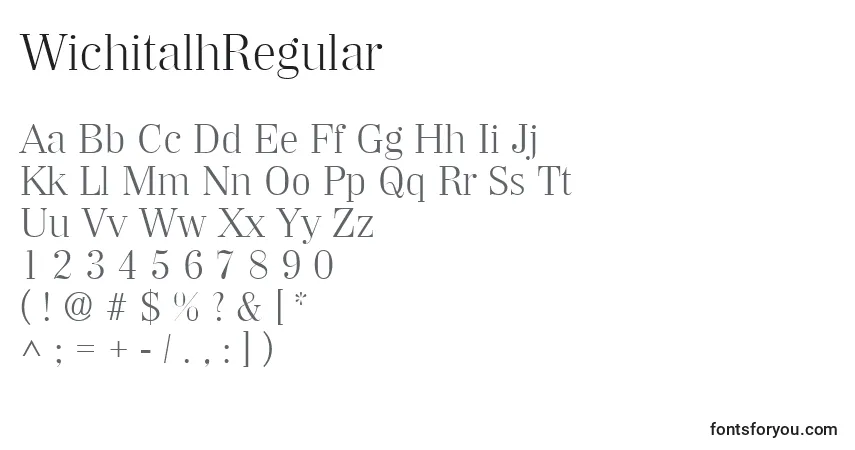 Schriftart WichitalhRegular – Alphabet, Zahlen, spezielle Symbole