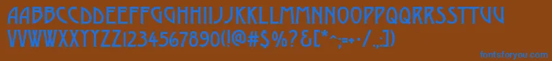 AModerno Font – Blue Fonts on Brown Background