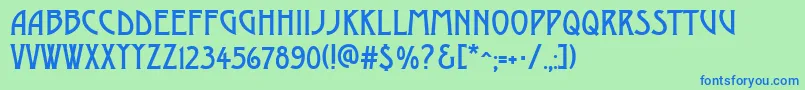 Więcej informacji o czcionce AModerno Czcionka AModerno – niebieskie czcionki na zielonym tle
