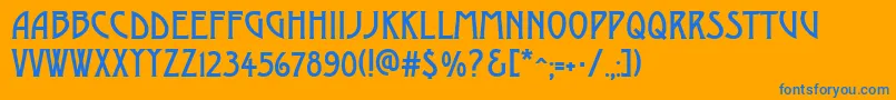 AModerno Font – Blue Fonts on Orange Background
