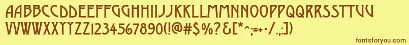 fuente AModerno – Fuentes Marrones Sobre Fondo Amarillo