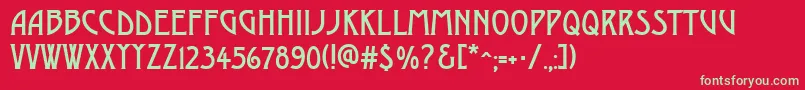 AModerno Font – Green Fonts on Red Background