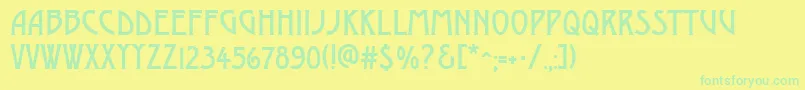 AModerno-Schriftart – Grüne Schriften auf gelbem Hintergrund