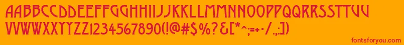 AModerno Font – Red Fonts on Orange Background