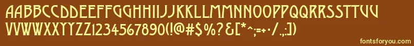 AModerno Font – Yellow Fonts on Brown Background