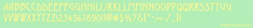 AModerno Font – Yellow Fonts on Green Background