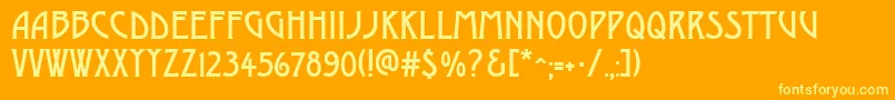AModerno Font – Yellow Fonts on Orange Background