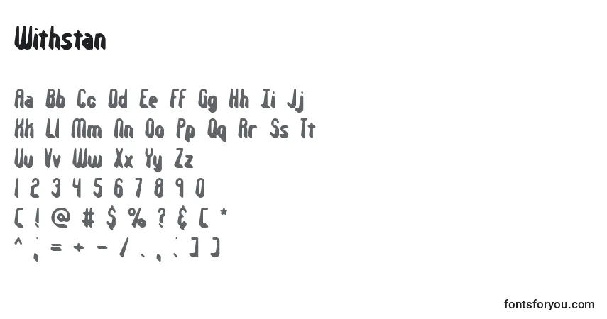 Schriftart Withstan – Alphabet, Zahlen, spezielle Symbole