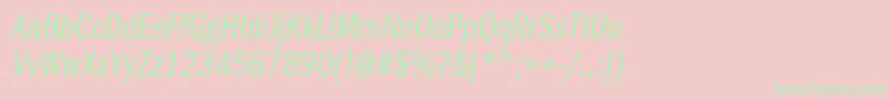 FranklingothicbookcmpcItalic Font – Green Fonts on Pink Background