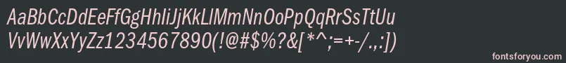 FranklingothicbookcmpcItalic Font – Pink Fonts on Black Background
