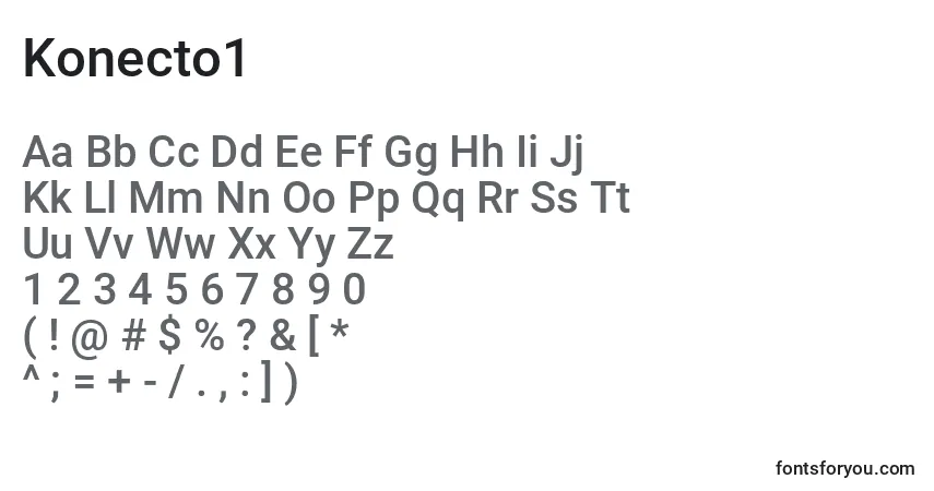 Шрифт Konecto1 – алфавит, цифры, специальные символы