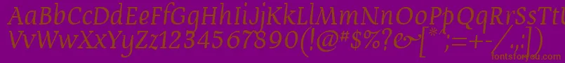 Devroyun Font – Brown Fonts on Purple Background