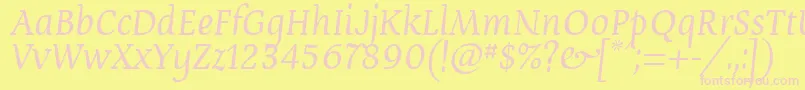 Devroyun Font – Pink Fonts on Yellow Background