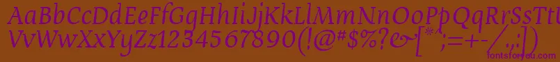 Devroyun Font – Purple Fonts on Brown Background