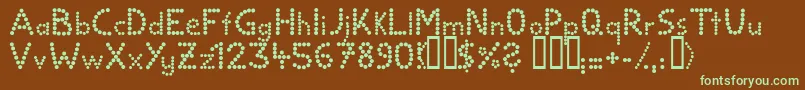 Czcionka Ballbold – zielone czcionki na brązowym tle