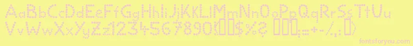 Ballbold-fontti – vaaleanpunaiset fontit keltaisella taustalla