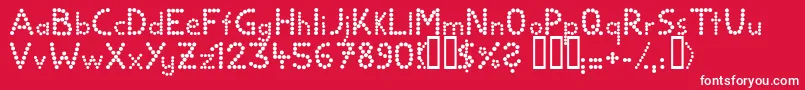 Ballbold-fontti – valkoiset fontit punaisella taustalla
