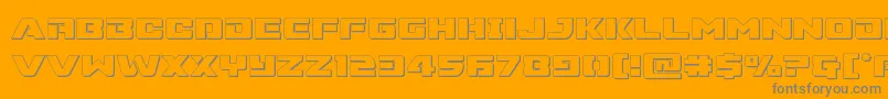 Supercommando3D-Schriftart – Graue Schriften auf orangefarbenem Hintergrund