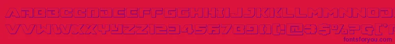 Supercommando3D Font – Purple Fonts on Red Background