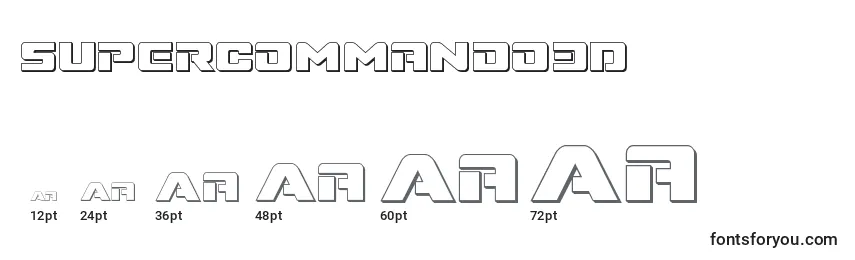 Supercommando3D Font Sizes