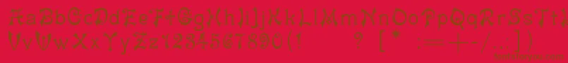 Yashmac-Schriftart – Braune Schriften auf rotem Hintergrund