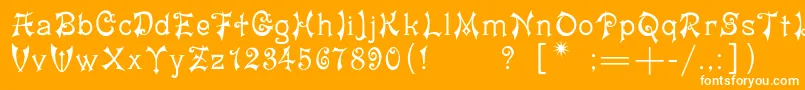 フォントYashmac – オレンジの背景に白い文字