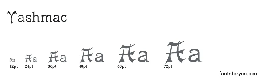 Yashmac Font Sizes
