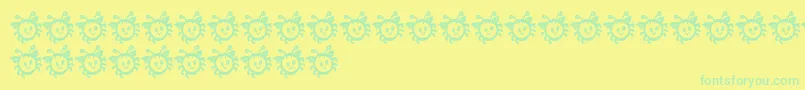 fuente CuddlebugsBug – Fuentes Verdes Sobre Fondo Amarillo