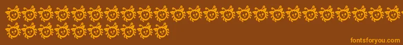 CuddlebugsBug-Schriftart – Orangefarbene Schriften auf braunem Hintergrund