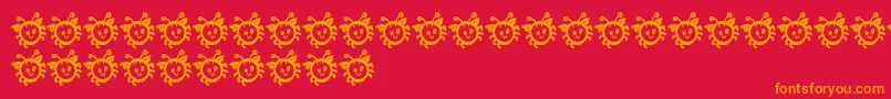Police CuddlebugsBug – polices orange sur fond rouge