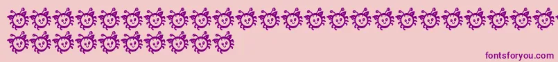 Fonte CuddlebugsBug – fontes roxas em um fundo rosa