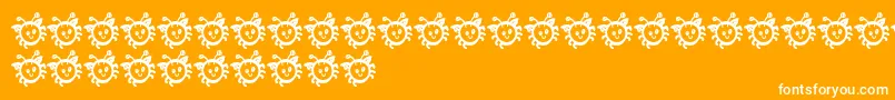 CuddlebugsBug-Schriftart – Weiße Schriften auf orangefarbenem Hintergrund