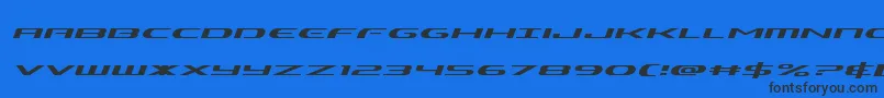 Alphamenexpandital Font – Black Fonts on Blue Background
