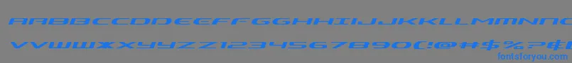 Alphamenexpandital Font – Blue Fonts on Gray Background